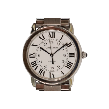 Cartier Ronde Solo Cartier Stainless Steel Silver Roman Dial WSRN0012