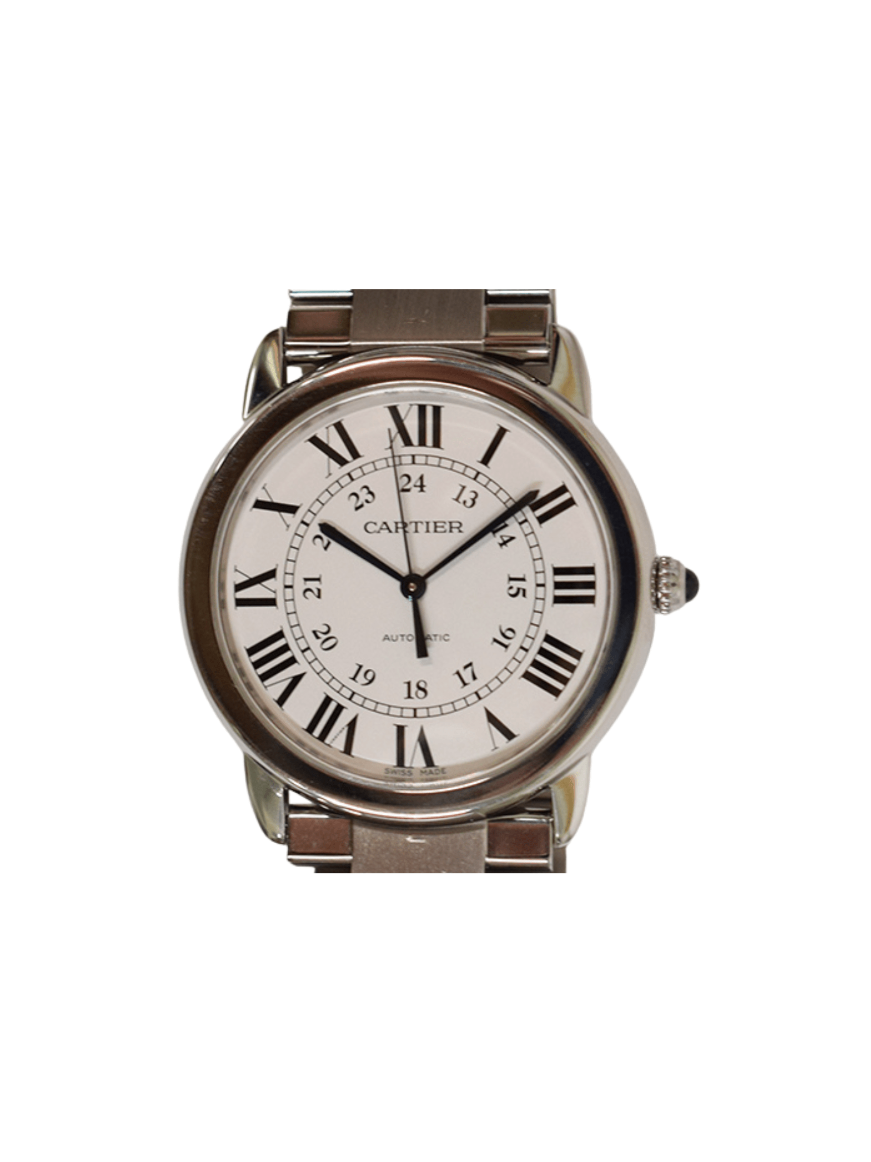 Cartier Ronde Solo Cartier Stainless Steel Silver Roman Dial WSRN0012