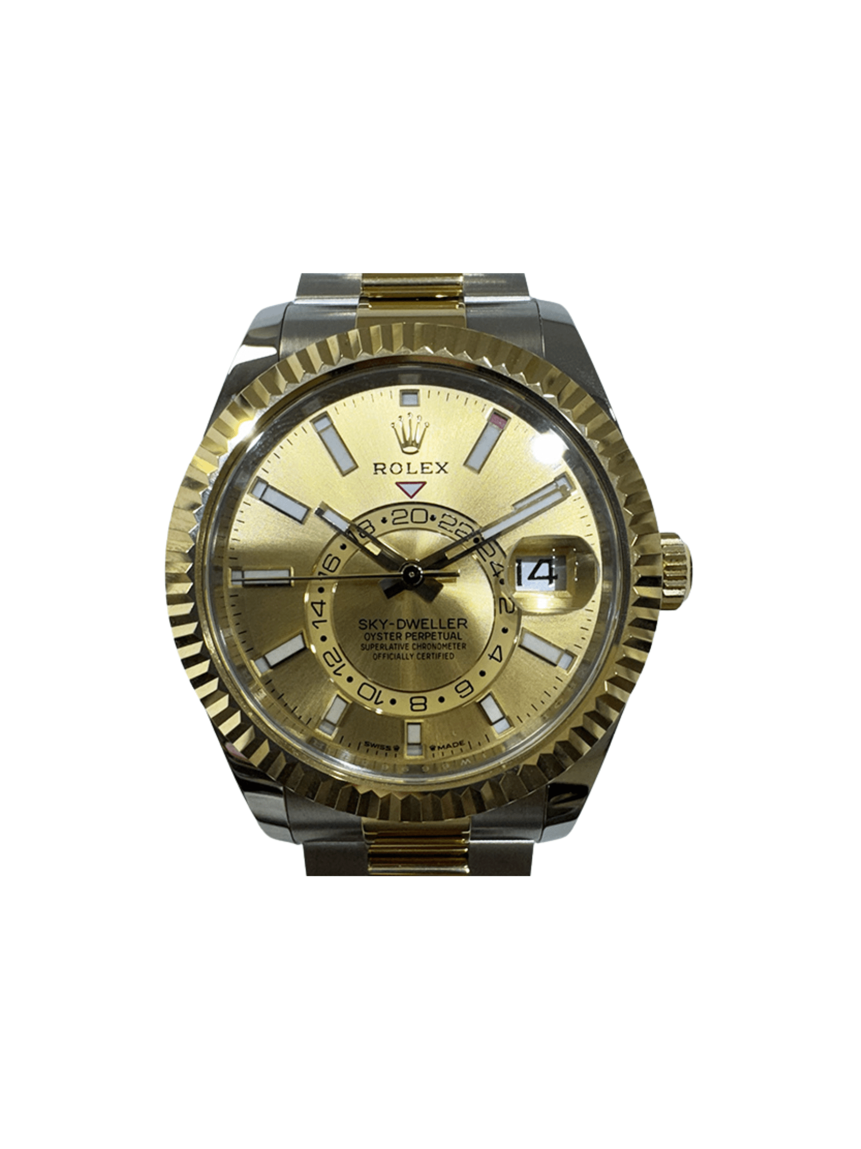 Rolex Sky-Dweller Stainless Steel and Yellow Gold Champagne Dial 336933