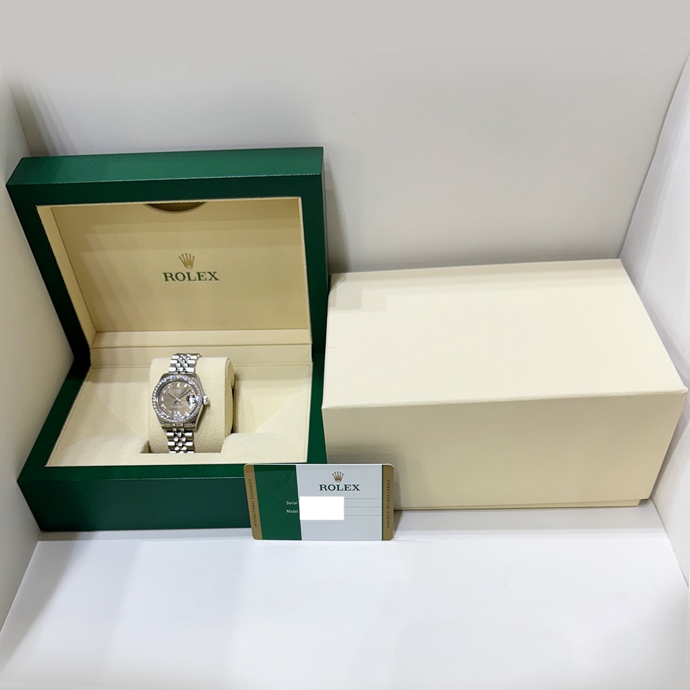 Rolex Datejust 31 Stainless Steel and White Gold Dark Grey VI Diamond Dial 178384