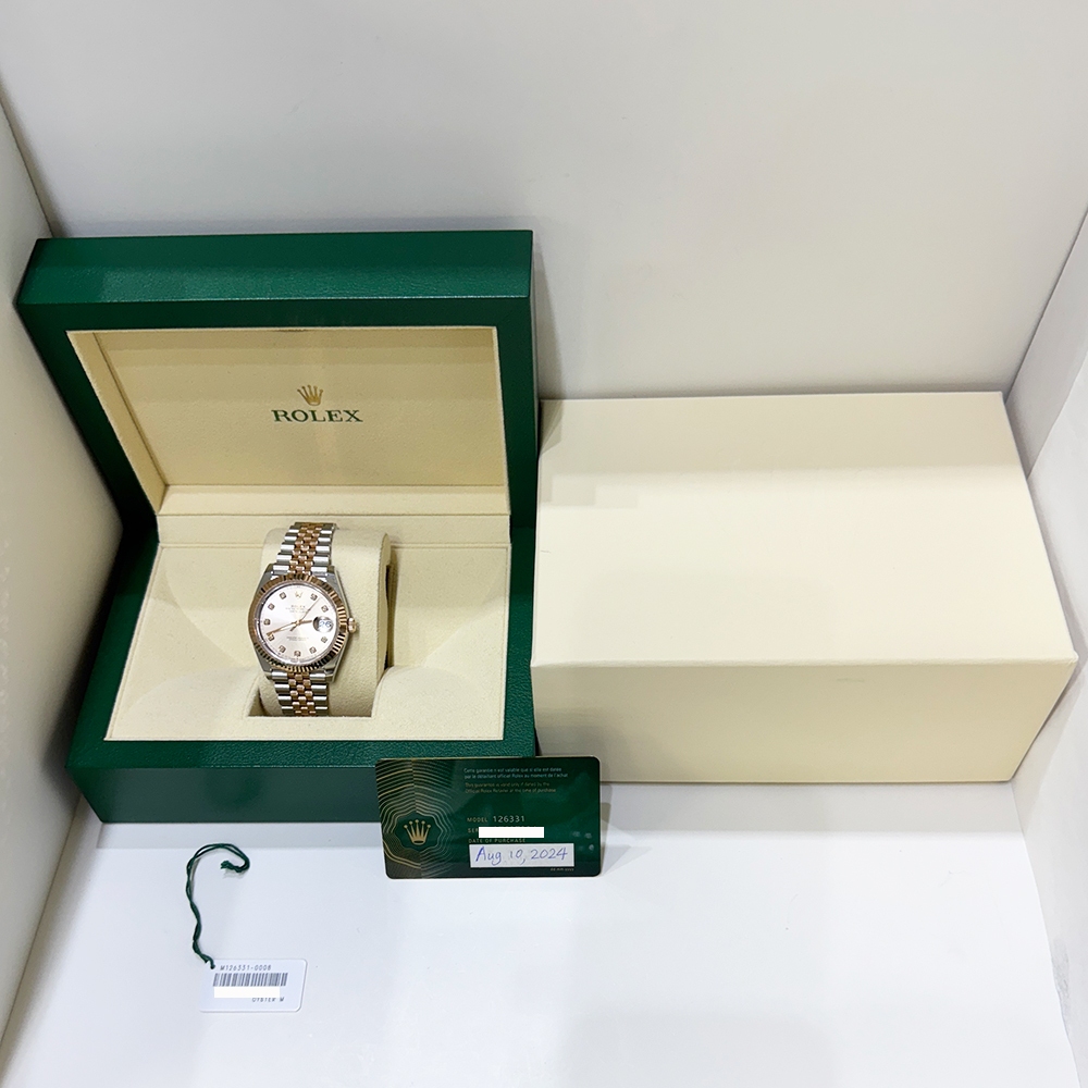 Rolex Datejust 41 Stainless Steel and Rose Gold "Sundust" Diamond Dial 126331