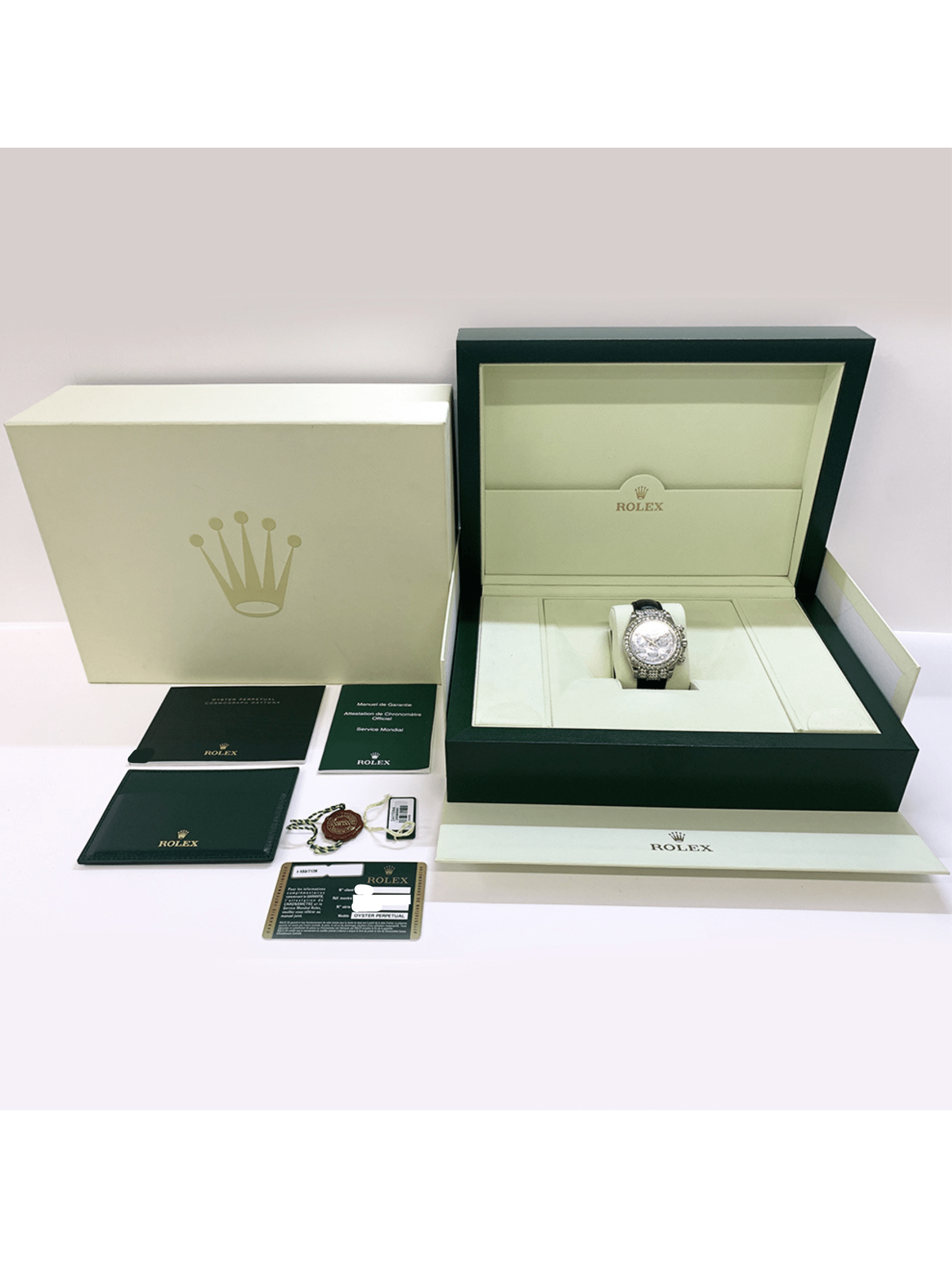 Rolex Daytona White Gold White Mother of Pearl Diamond Dial 116599RBR - Image 3