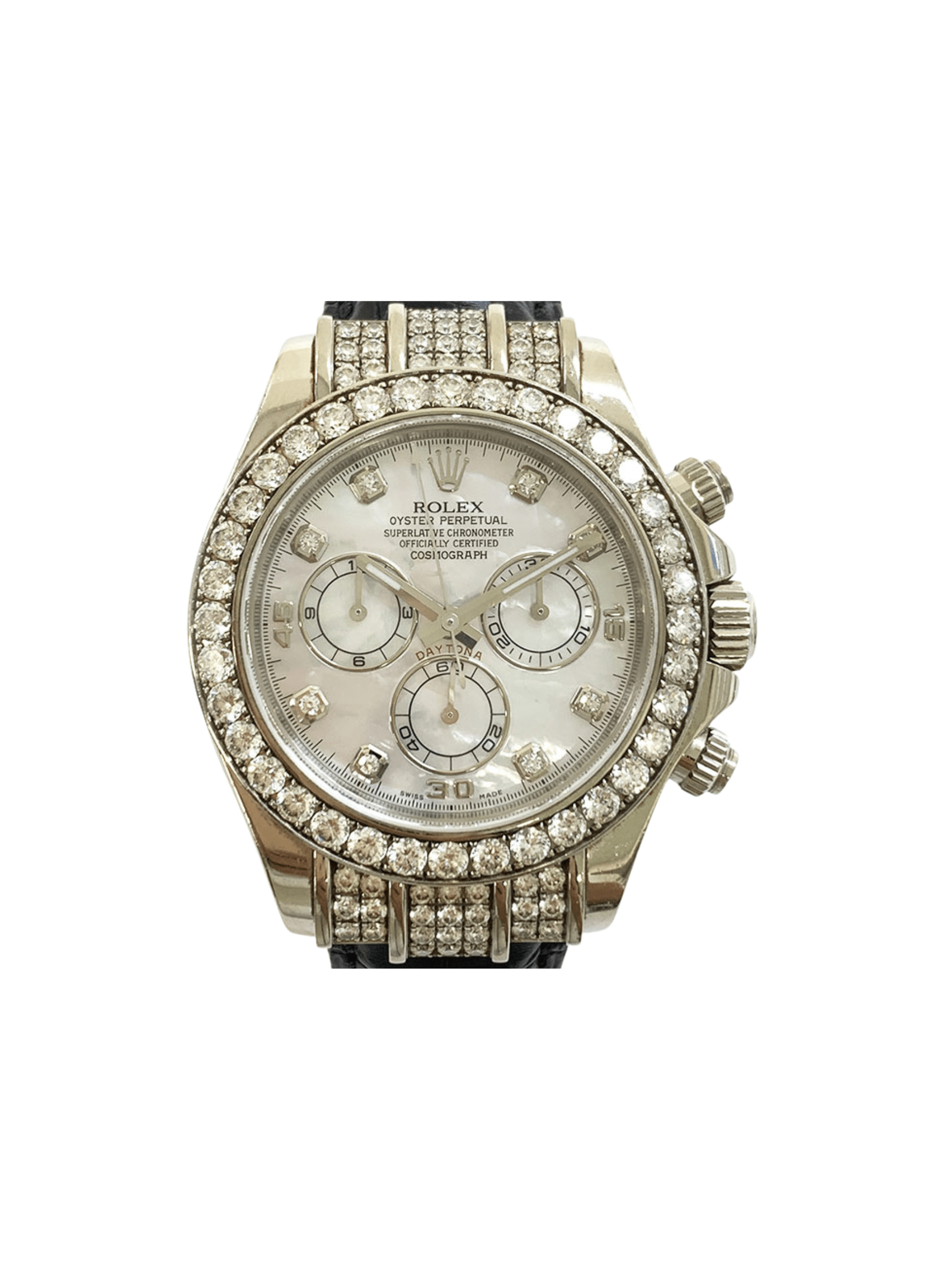 Rolex Daytona White Gold White Mother of Pearl Diamond Dial 116599RBR