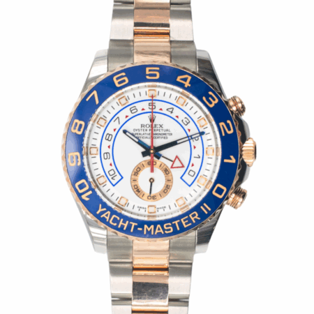 Rolex Yacht-Master II Rose Gold Steel White Dial 116681 Bracelet