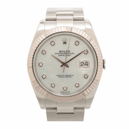 Rolex Datejust 41 Stainless Steel White Mother of Pearl Dial 126334