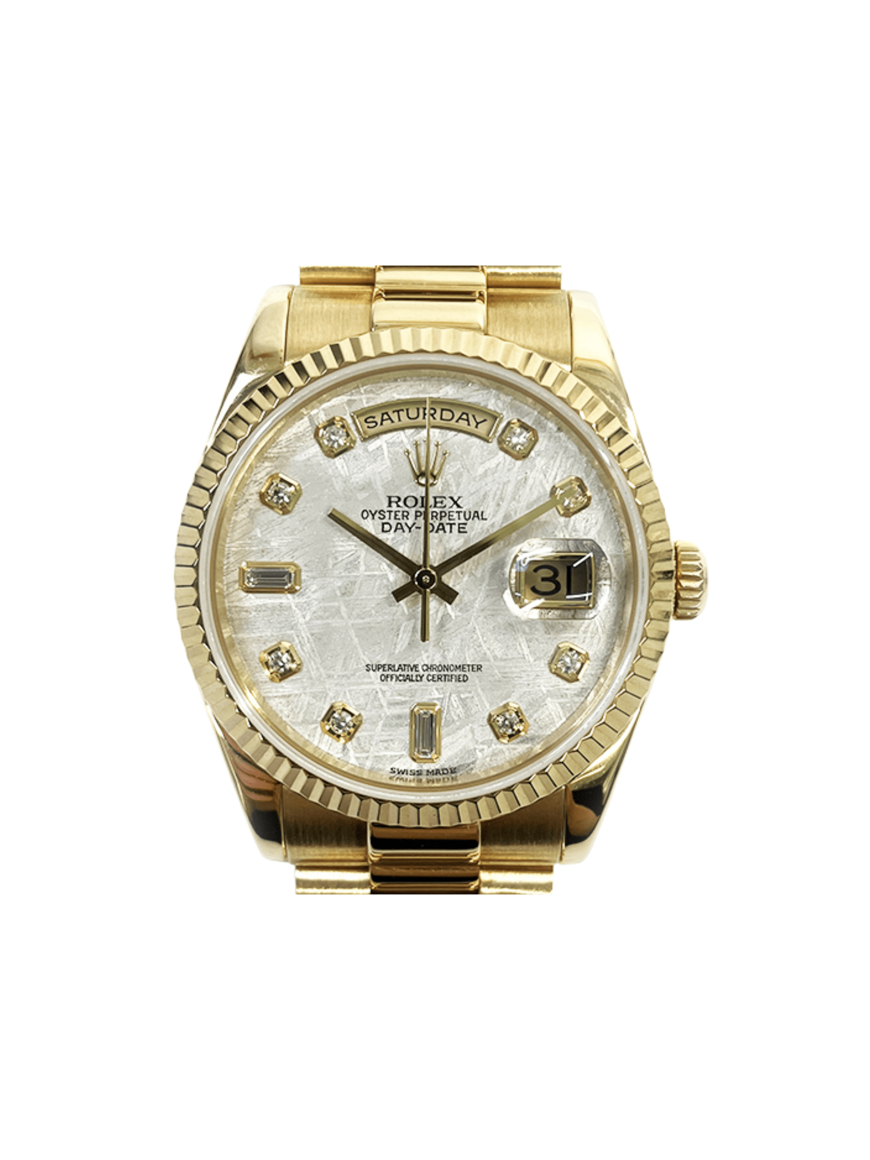 Rolex Day-Date 36 Yellow Gold Meteorite Diamond Dial 118238
