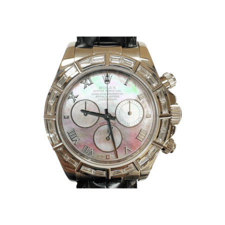 Rolex Daytona White Gold Diamond Bezel Black Roman MOP Dial 116589BR