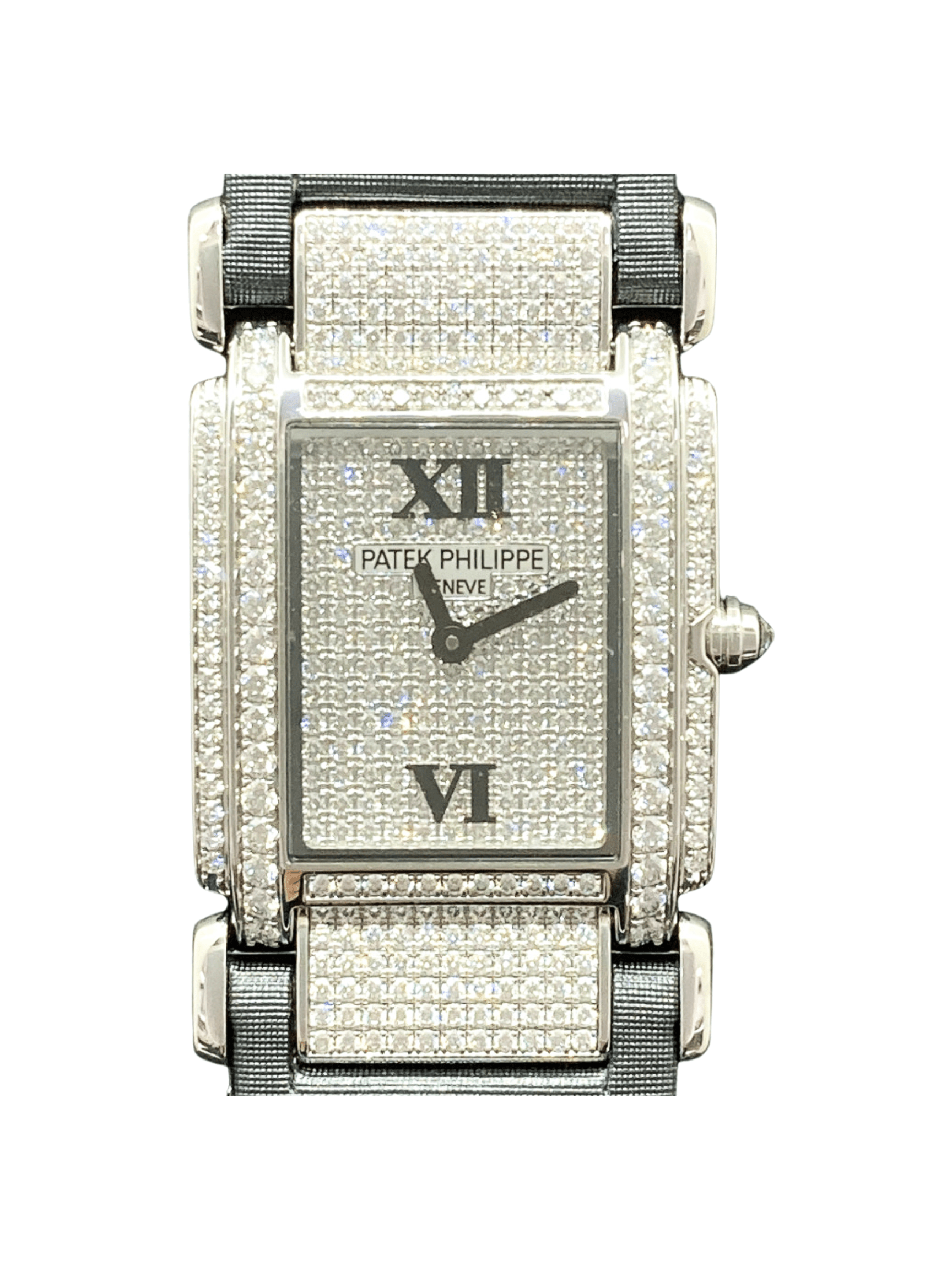 Patek Philippe Twenty-4 White Gold Diamond Bezel Pave Diamond Dial 4910G-001