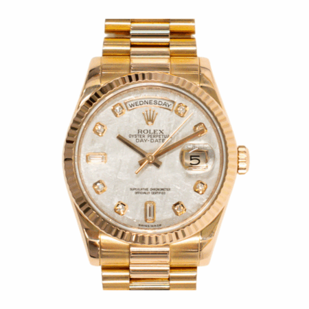 Rolex Day-Date 36 Rose Gold Meteorite Diamond Dial 118235F
