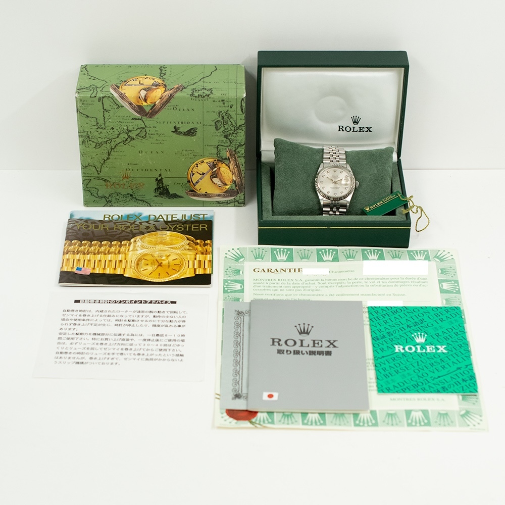 Rolex Datejust 36 Stainless Steel and White Gold Silver Diamond Dial 16234G