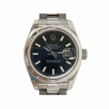 Rolex Lady-Datejust Stainless Steel Black Stick Dial 179160