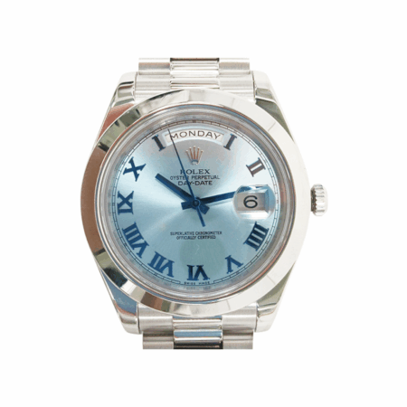 Rolex Day-Date II Platinum Ice Blue Roman Dial 218206