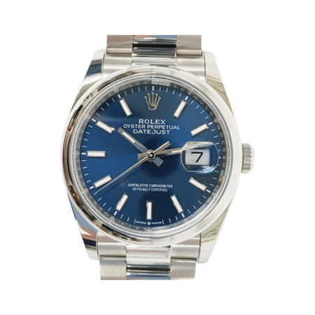 Rolex Datejust 36 Stainless Steel Smooth Bezel Blue Dial 126200