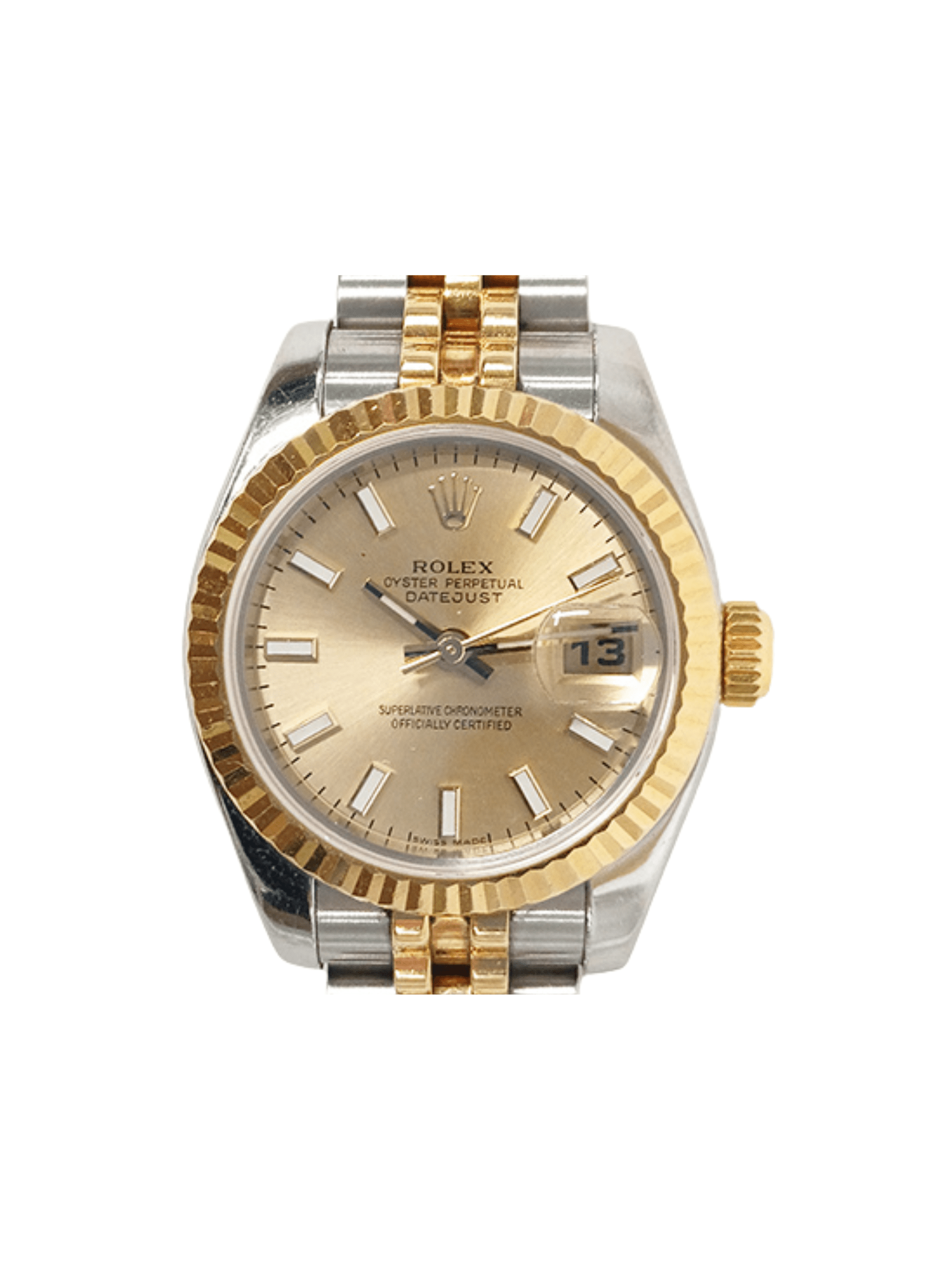 Rolex Lady-Datejust Stainless Steel and Yellow Gold with Champagne Dial 179173
