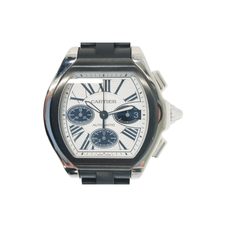 Cartier Roadster Chronograph Stainless Steel White Roman Dial W6206020