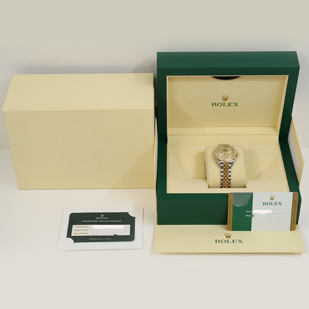 Rolex Lady-Datejust Stainless Steel Yellow Gold Champagne Diamond Dial 279383RBR