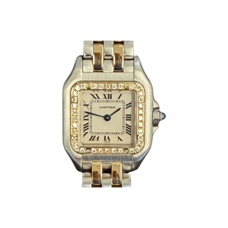 Cartier Panthere Stainless Steel and Yellow Gold White Roman Dial W25028B6