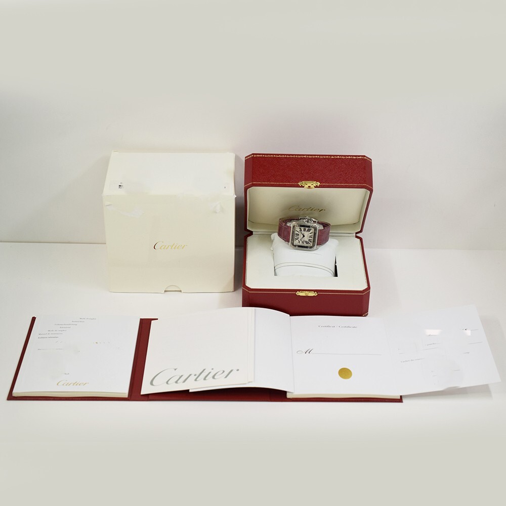 Cartier Santos 100 Medium Stainless Steel Silver Roman Dial W20126X8