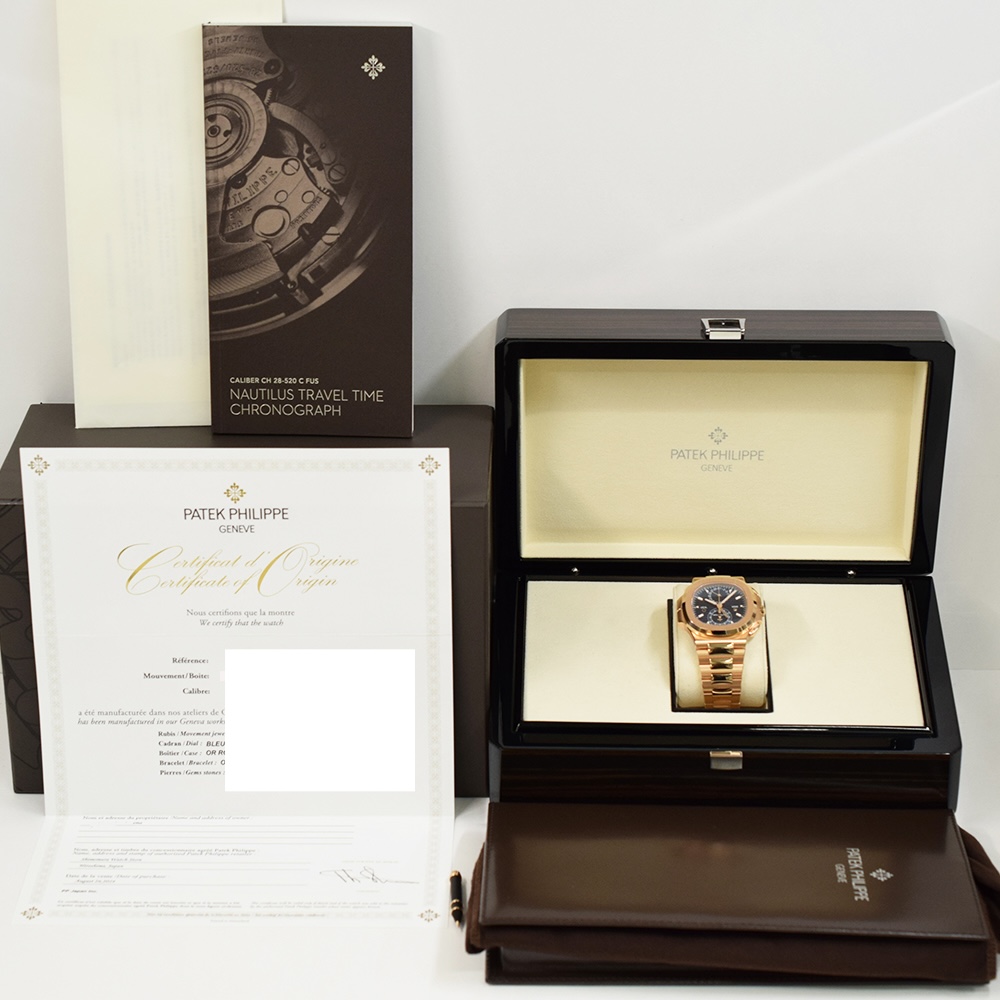 Patek Philippe Nautilus Travel Time Rose Gold Blue Dial 5990/1R-001