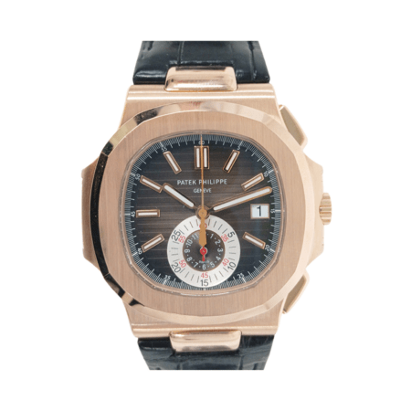 Patek Philippe Nautilus Flyback Chronograph Rose Gold Brown Stick Dial 5980R-001