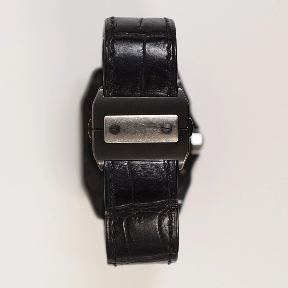 Cartier Santos 100 Titanium and Stainless Steel Black Roman Dial W2020010