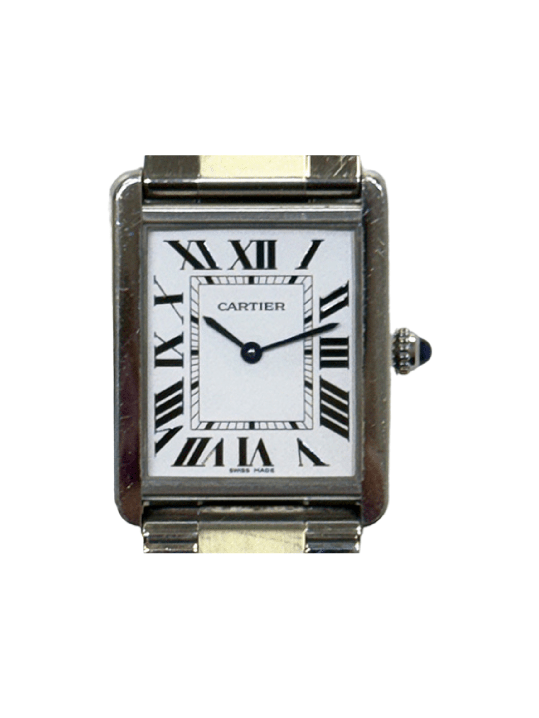Cartier Tank Solo Large Stainless Steel Silver Roman Dial W5200014