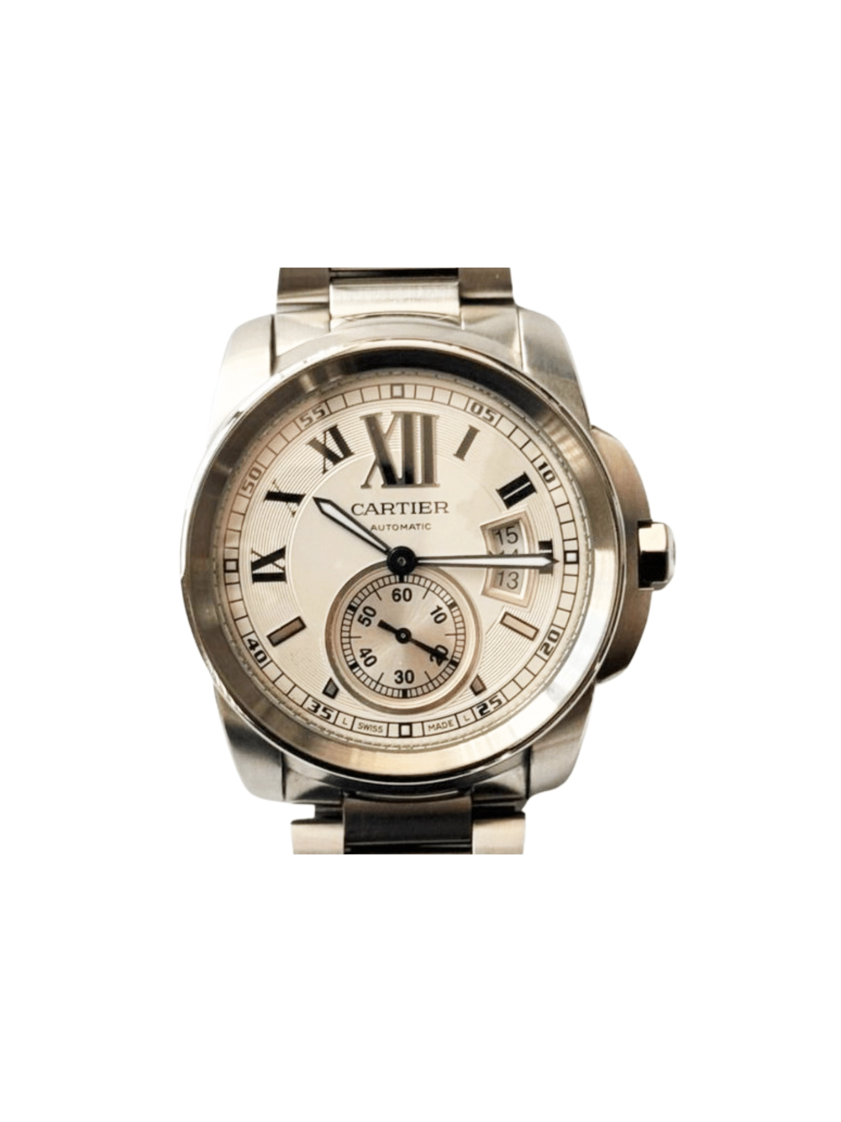 Cartier Calibre De Cartier 42 mm Stainless Steel Ivory Roman Dial W7100015