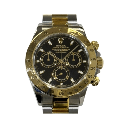 Rolex Daytona Stainless Steel Yellow Gold Black Dial 116523