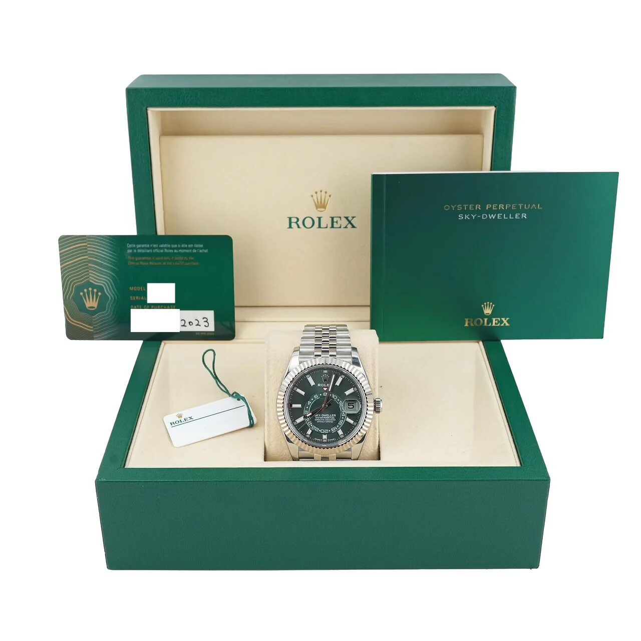 Rolex Sky-Dweller Stainless Steel and White Gold Mint Green Dial 336934
