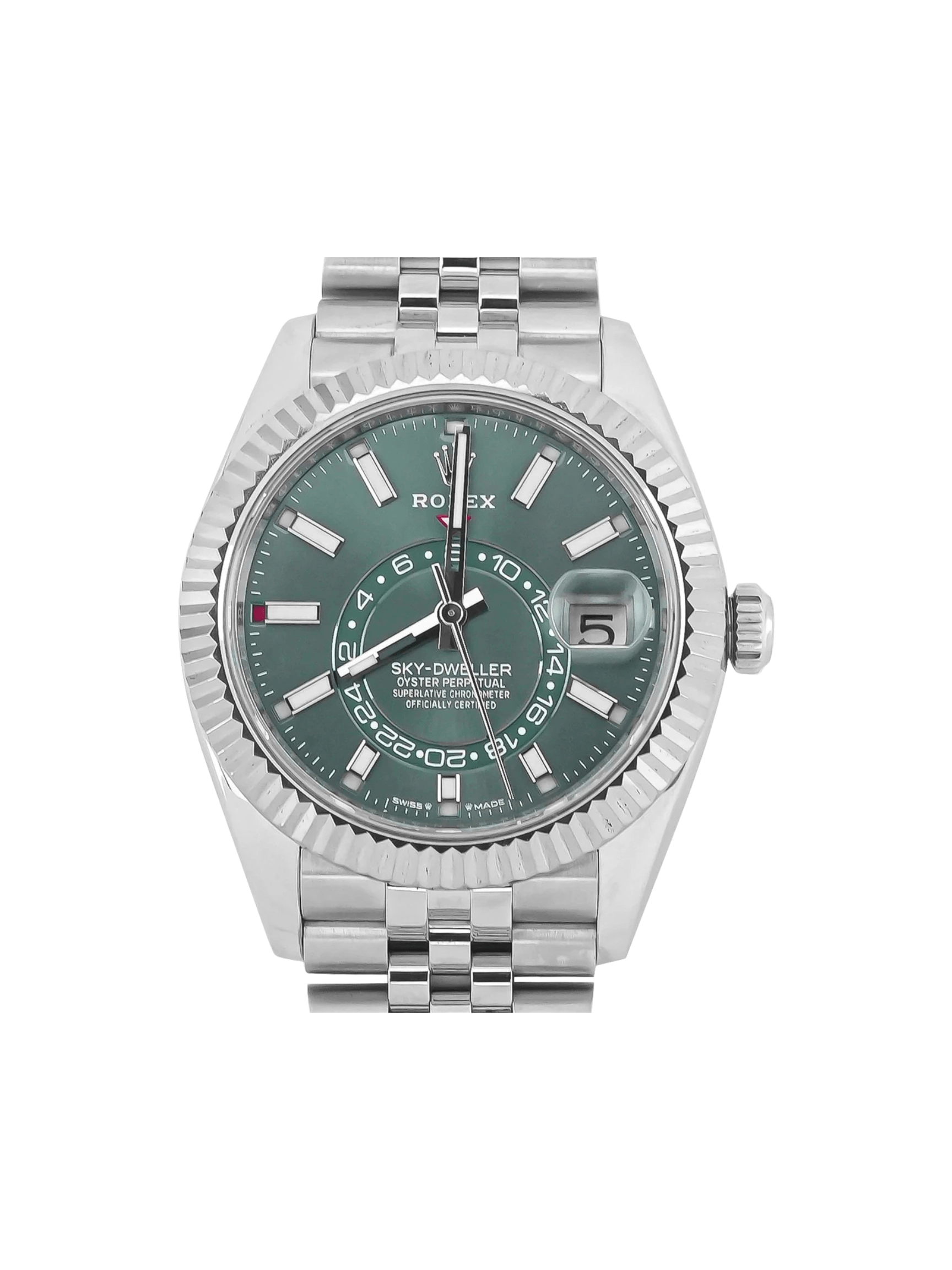 Rolex Sky-Dweller Stainless Steel and White Gold Mint Green Dial 336934