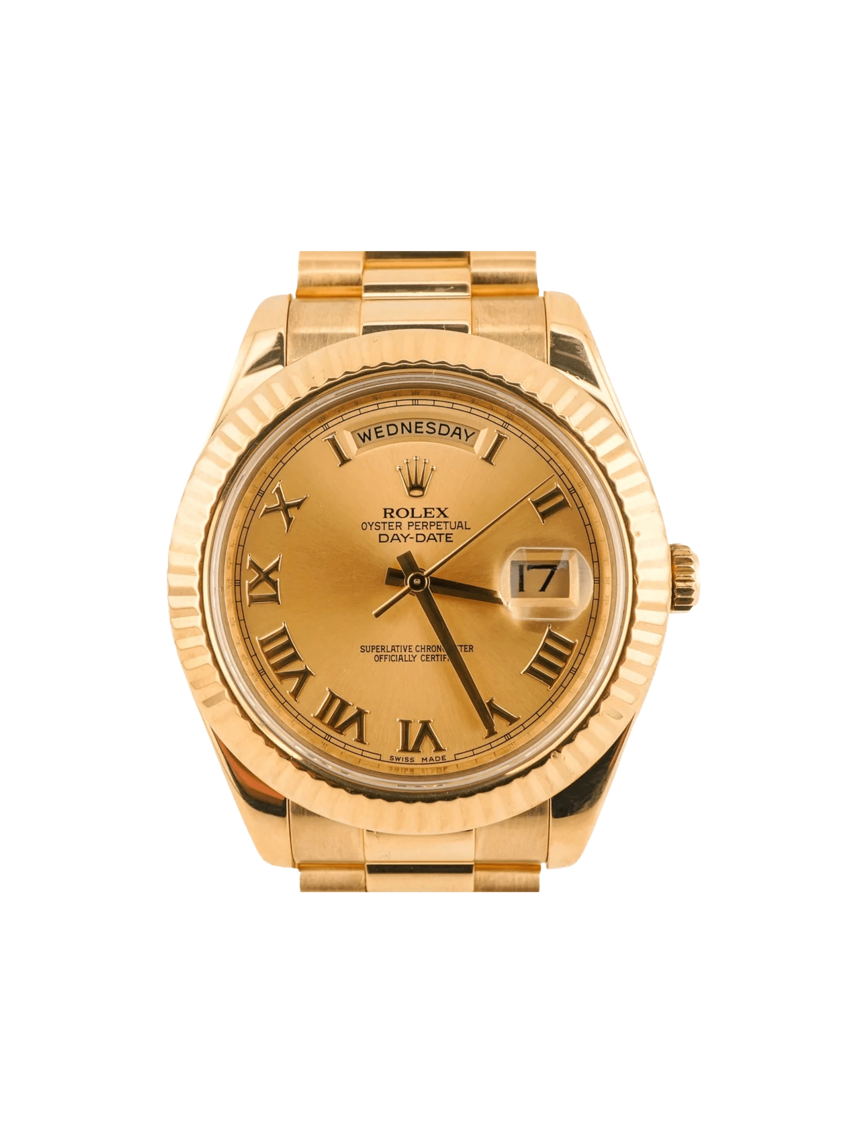 Rolex Day-Date II Yellow Gold Champagne Roman Dial 218238