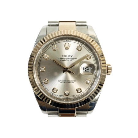 Rolex Datejust 41 Stainless Steel Rose Gold "Sundust" Diamond Dial 126331