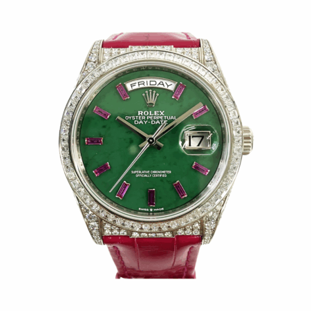 Rolex Day-Date 36 Polar Jade Day-Date Diamond Dial 128459TBR Bracelet