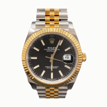 Rolex Datejust 41 Yellow Gold and Steel Black Stick Dial 126333