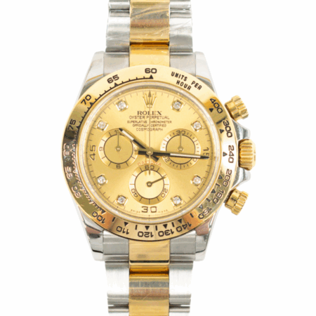 Rolex Daytona Steel and Gold Champagne Diamond Dial 116503G Bracelet
