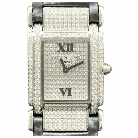 Patek Philippe Twenty-4 White Gold Diamond Bezel Pave Diamond Dial 4910G-001