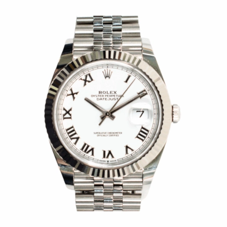 Rolex Datejust 41 Stainless Steel and White Gold White Roman Dial 126334