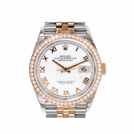Rolex Datejust 36 Stainless Steel and Rose Gold White Roman Dial 126281RBR