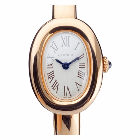 Cartier Baignoire Rose Gold Silver Roman Dial WGBA0019