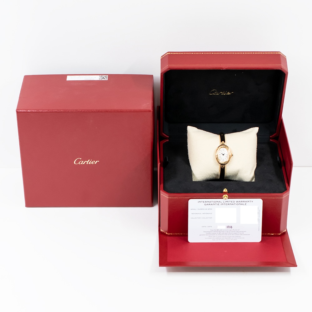 Cartier Baignoire Rose Gold Silver Roman Dial WGBA0019