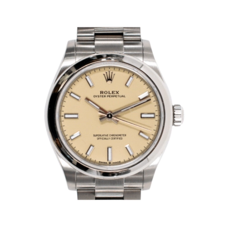 Rolex Oyster Perpetual 31 Stainless Steel Beige Stick Dial 277200