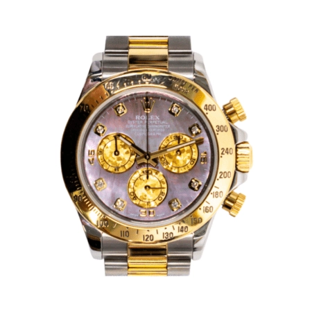 Rolex Daytona Stainless Steel/Yellow Gold Black MOP Diamond Dial 116523NG