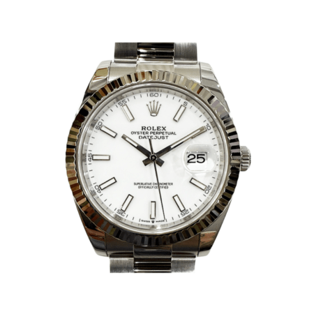 Rolex Datejust 41 Stainless Steel and White Gold White Stick Dial 126334
