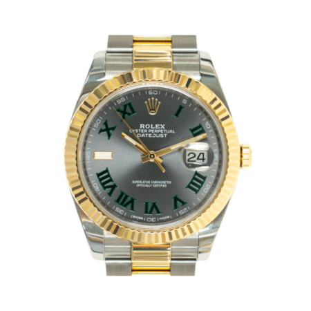 Rolex Datejust 41 Stainless Steel and Yellow Gold Wimbledon Roman Dial 126333