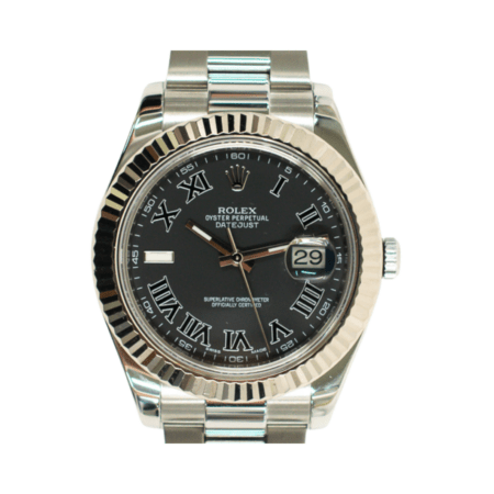 Rolex Datejust II Stainless Steel and White Gold Black Roman Dial 116334