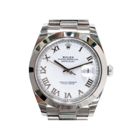 Rolex Datejust 41 Stainless Steel White Roman Dial 126300