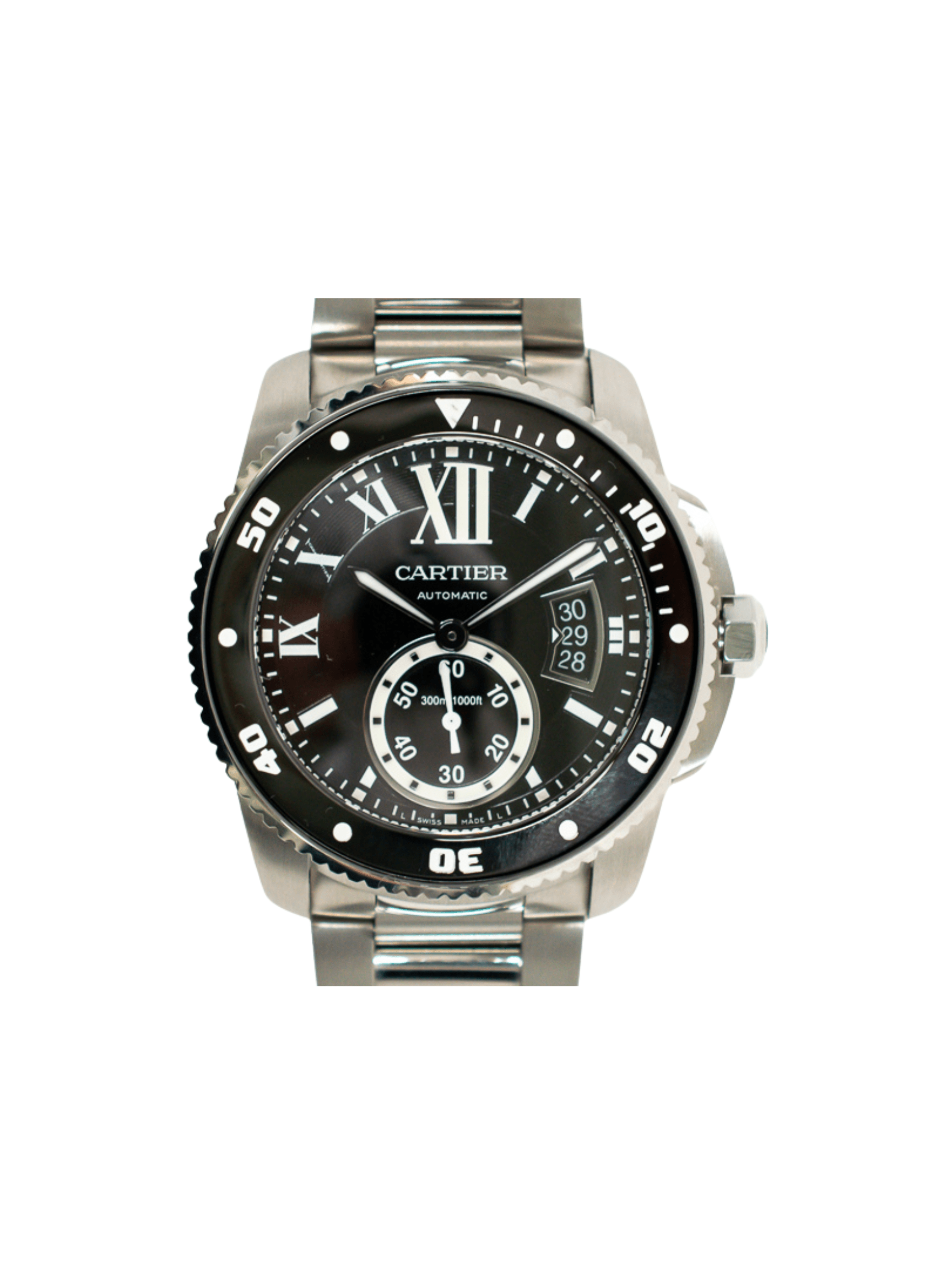 Cartier Calibre De Cartier Diver Stainless Steel Black Roman Dial W7100057
