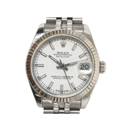 Rolex Datejust 31 Stainless Steel and White Gold with White Dial 178274