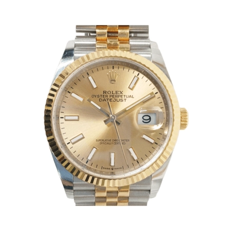 Rolex Datejust 36 Stainless Steel Yellow Gold Champagne Dial 126233