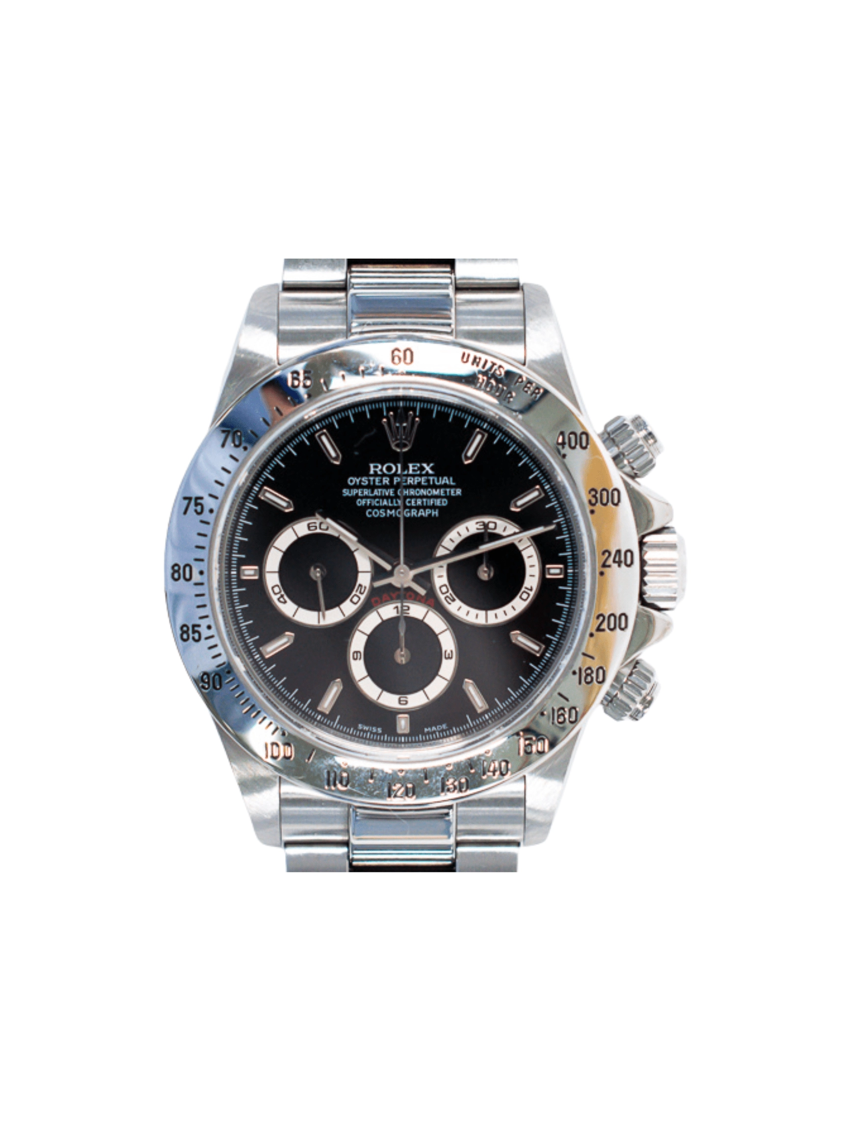 Rolex Daytona Stainless Steel "Zenith Movement" Black Dial 16520